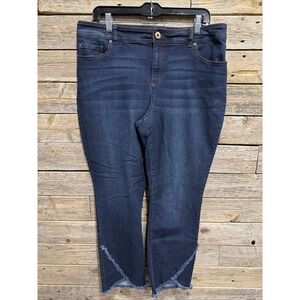 INC Size 14 Skinny Leg Regular Fit Women's Denim Mid Rise Ankle Blue Jeans